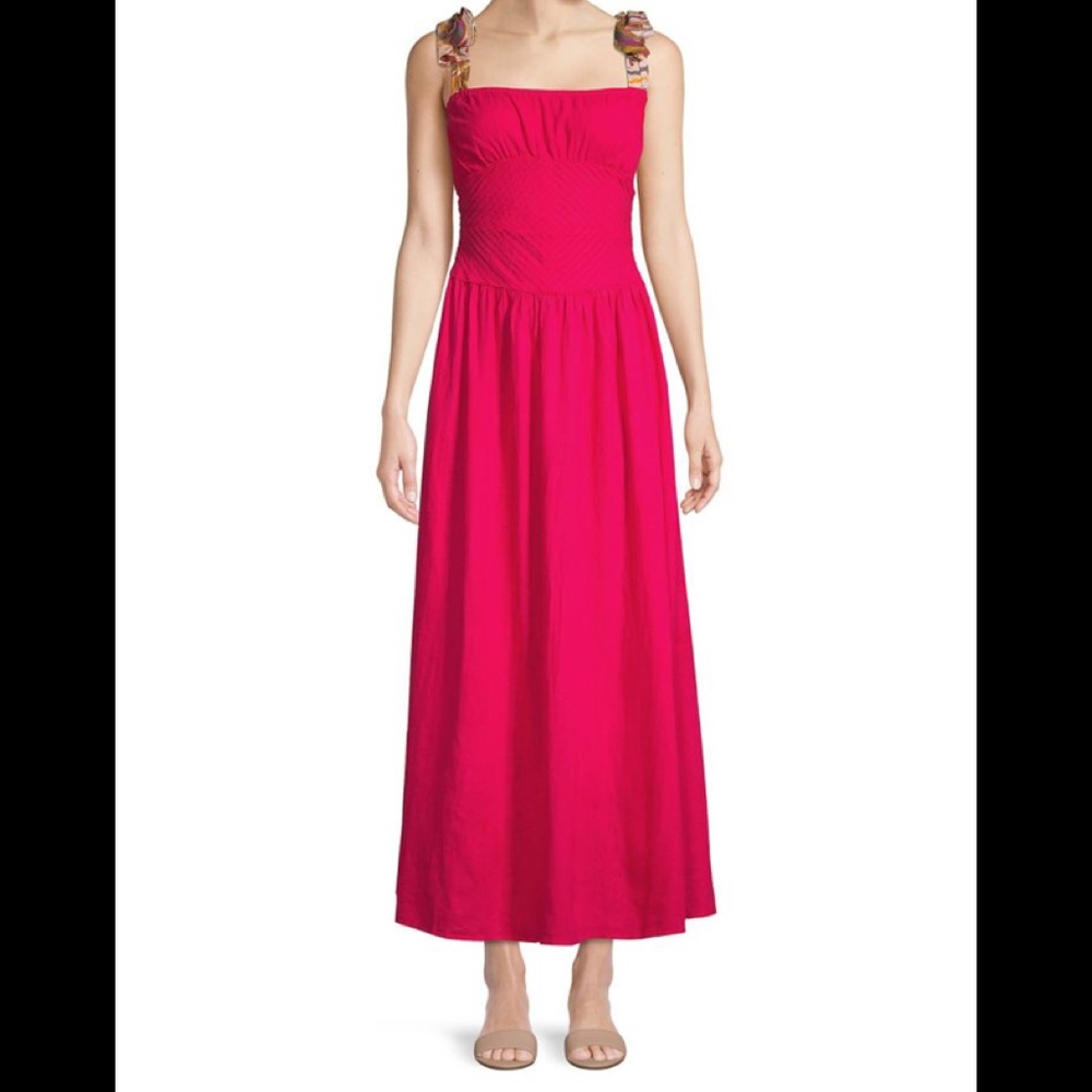 Free People Hibiscus Pink Midi Dress